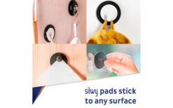 Silwy Clever Gancho Magnético Incl. Metal Nano Gel Pad 5 Cm 2 Pcs. Negro -Mobiliario Para El Hogar 337085 2581289