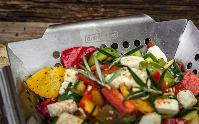 Cesta Para Verduras Grillfürst De Acero Inoxidable 25 X 25 X 6 Cm 5 Cesta Para Verduras Grillfürst De Acero Inoxidable 25 X 25 X 6 Cm - Imagen 3