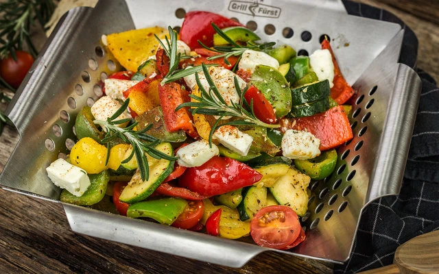 Cesta Para Verduras Grillfürst De Acero Inoxidable 25 X 25 X 6 Cm 6 Cesta Para Verduras Grillfürst De Acero Inoxidable 25 X 25 X 6 Cm - Imagen 4