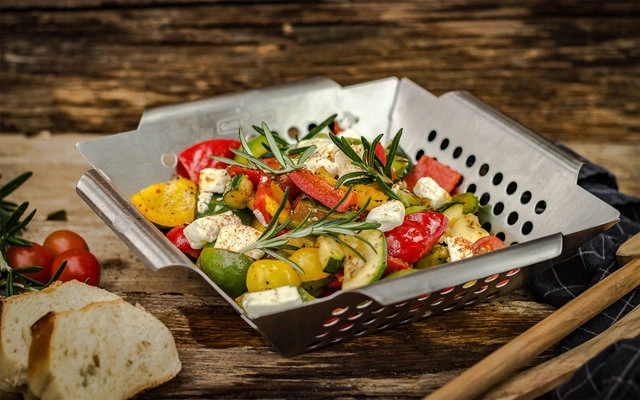 Cesta Para Verduras Grillfürst De Acero Inoxidable 25 X 25 X 6 Cm 7 Cesta Para Verduras Grillfürst De Acero Inoxidable 25 X 25 X 6 Cm - Imagen 5