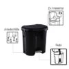 Rotho Waste Bin Duo 2 X 10 Litros Negro -Mobiliario Para El Hogar 442056 3316886