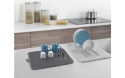 Escurridor Metaltex Dry-Tex 2 En 1 Con Tapete De Microfibra Plata -Mobiliario Para El Hogar 497516 3367496