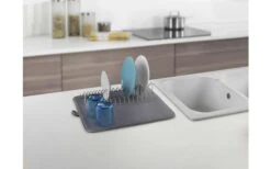 Escurridor Metaltex Dry-Tex 2 En 1 Con Tapete De Microfibra Plata -Mobiliario Para El Hogar 497558 3367502