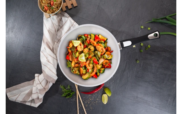 Sartén Wok De Acero Cerafit 28 Cm 3 Sartén Wok De Acero Cerafit 28 Cm