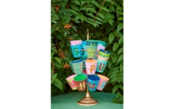 Rice Taza De Melamina Arroz Mediana 9 Cm Azul Con Letras I